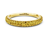 Yellow gold Round Yellow Sapphire Pavé Eternity Band with Shared Prong Setting_18