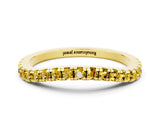 Yellow gold Round Yellow Sapphire Pavé Half Eternity Band with Shared Prong Setting_18