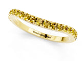 Yellow gold Round Yellow Sapphire Pavé Half Eternity Band with Shared Prong Setting_19