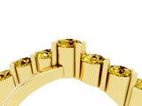 Yellow gold Round Yellow Sapphire Prong-Set Crossover Band_10