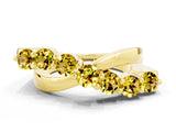 Yellow gold Round Yellow Sapphire Prong-Set Crossover Band_6