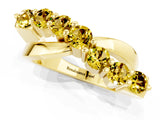 Yellow gold Round Yellow Sapphire Prong-Set Crossover Band_7