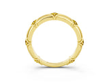 Yellow gold Round Yellow Sapphire Prong Set Milgrain Eternity Band_9