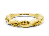 Yellow gold Round Yellow Sapphire Twist Eternity Band with Pavé Setting_6