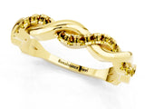 Yellow gold Round Yellow Sapphire Twist Eternity Band with Pavé Setting_7