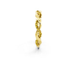 Yellow gold Round Yellow Sapphire Twist Eternity Band with Pavé Setting_8