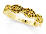 Yellow gold Round Yellow Sapphire Twisted Eternity Band with Pavé and Shared Prong Setting_23