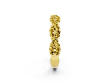 Yellow gold Round Yellow Sapphire Twisted Eternity Band with Pavé and Shared Prong Setting_24