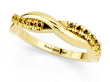 Yellow gold Round Yellow Sapphire Twisted Infinity Band with Prong Setting_19