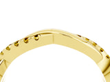 Yellow gold Round Yellow Sapphire Twisted Infinity Band with Prong Setting_22