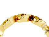 Yellow gold Round Yellow Sapphire Wave Band with Channel Setting and Shared Prongs_10