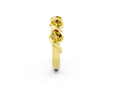 Yellow gold Round Yellow Sapphire Wave Band with Channel Setting and Shared Prongs_8