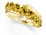 Yellow gold Round Yellow Sapphire Wave Band with Channel and Shared Prong Setting_19
