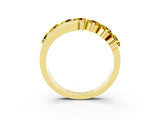 Yellow gold Round Yellow Sapphire Wave Band with Channel and Shared Prong Setting_21
