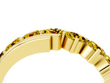 Yellow gold Round Yellow Sapphire Wave Band with Channel and Shared Prong Setting_22