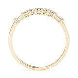 14K Yellow Gold Round and Baguette Diamond Prong Set Half-Eternity Band