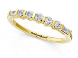 Yellow gold Round and Baguette Diamond Prong Set Half-Eternity Band_5