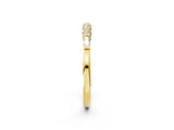 Yellow gold Round and Baguette Diamond Prong Set Half-Eternity Band_6