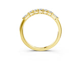Yellow gold Round and Baguette Diamond Prong Set Half-Eternity Band_7