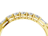 Yellow gold Round and Baguette Diamond Prong Set Half-Eternity Band_8