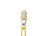 Yellow gold Round and Baguette Diamond Prong Set Half-Eternity Band_9
