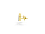 Yellow gold Round and Heart Diamond Petite Ear Climber Earrings_1