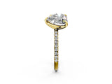 Yellow gold Round and Heart Toi Moi Ring with Prong Setting and Pave Band 2