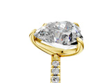Yellow gold Round and Heart Toi Moi Ring with Prong Setting and Pave Band 5