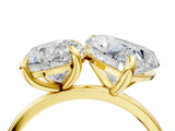 Yellow gold Round and Heart Toi Moi Ring with Prong Setting and Plain Band 4