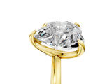 Yellow gold Round and Heart Toi Moi Ring with Prong Setting and Plain Band 5