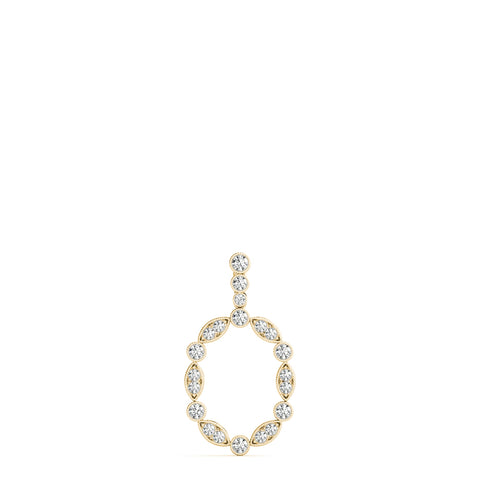 Yellow gold Round and Marquise Diamond Bezel Set Pendant 1