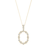 Yellow gold Round and Marquise Diamond Bezel Set Pendant