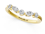 Yellow gold Round and Marquise Diamond Half Eternity Band with Prong Setting_5