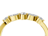 Yellow gold Round and Marquise Diamond Half Eternity Band with Prong Setting_8