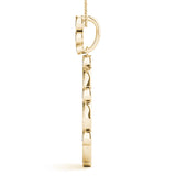 Yellow gold Round and Marquise Diamond Milgrain Halo Pendant 1