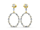 Yellow gold Round and Marquise Diamond Open Oval Drop Earrings_4