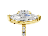 Yellow gold Round and Marquise Toi Moi Ring with Prong Setting and Pave Band_62