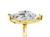 Yellow gold Round and Marquise Toi Moi Ring with Prong Setting and Plain Band 5