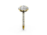 Yellow gold Round and Oval Toi Moi Ring with Prong Setting and Micro Pave Band 3