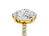 Yellow gold Round and Oval Toi Moi Ring with Prong Setting and Micro Pave Band