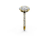Yellow gold Round and Oval Toi Moi Ring with Prong Setting and Pave Band 2