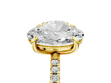 Yellow gold Round and Oval Toi Moi Ring with Prong Setting and Pave Band 5