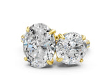Yellow gold Round and Oval Toi Moi Ring with Prong Setting and Pave Band