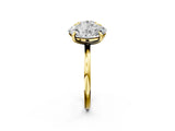 Yellow gold Round and Oval Toi Moi Ring with Prong Setting and Plain Band 2