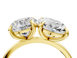 Yellow gold Round and Oval Toi Moi Ring with Prong Setting and Plain Band 4