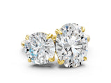 Yellow gold Round and Oval Toi Moi Ring with Prong Setting and Plain Band
