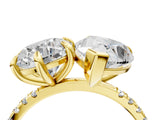 Yellow gold Round and Pear Toi Moi Ring with Prong Setting and Micro Pave Band 4
