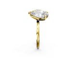 Yellow gold Round and Pear Toi Moi Ring with Prong Setting and Plain Band 2