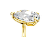 Yellow gold Round and Pear Toi Moi Ring with Prong Setting and Plain Band 5
