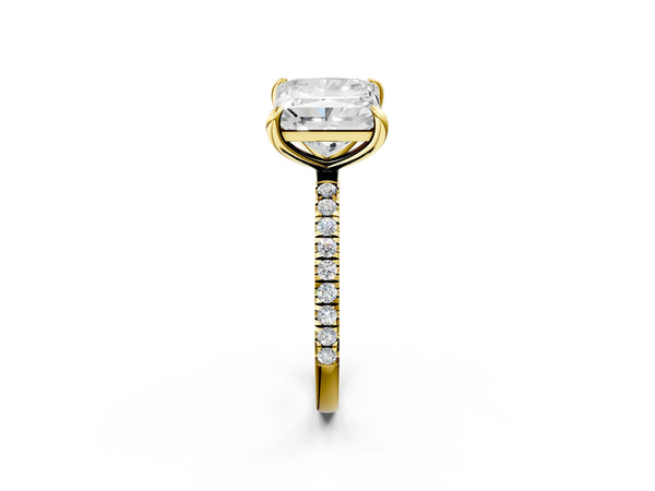 Yellow Gold Round and Princess Cut Laboratory-Grown Diamond Toi et Moi Engagement Ring